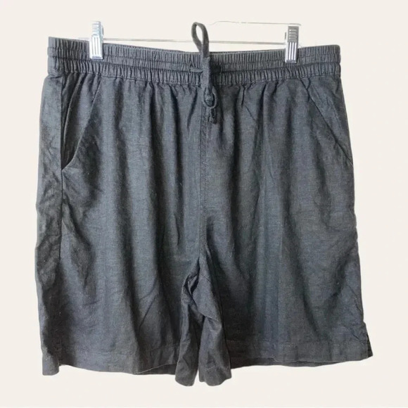 Women’s GLORIA VANDERBILT LINEN SHORTS BLACK SIZE‎ LG - Picture 2 of 8